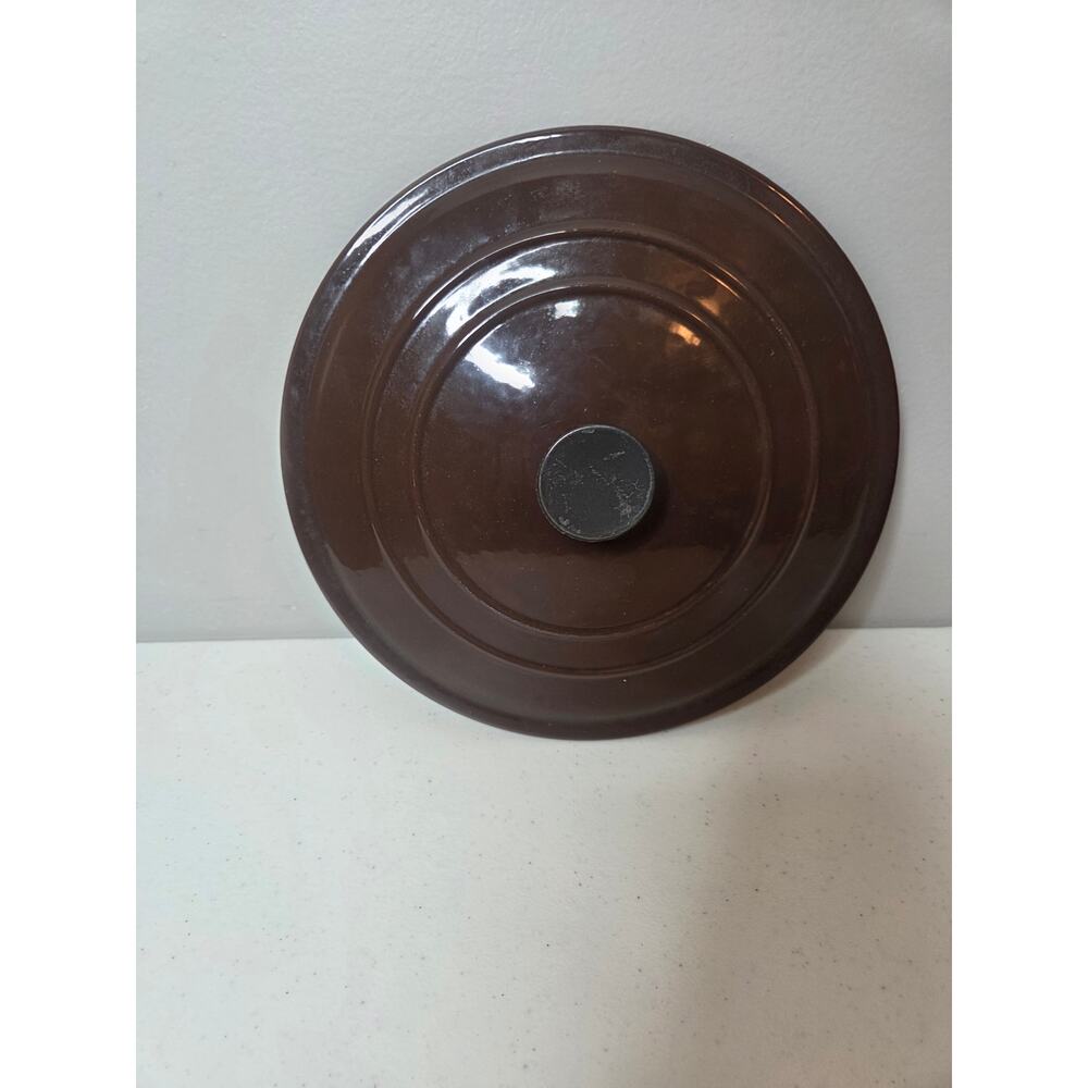 Le Creuset 5.5qt 10 3/4" Chocolate Brown Enamel Cast Iron Dutch Oven Lid Only